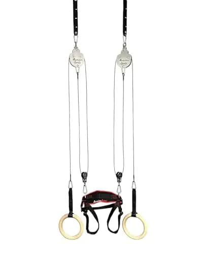 ModularSports FlyFit Extended - Fitnessgeräte für Zuhause mit Flaschenzugsystem zur Körpergewichtreduzierung / Komplettes Sportgerät Set mit Fitness Ring & Klimmzugstange für Krafttraining