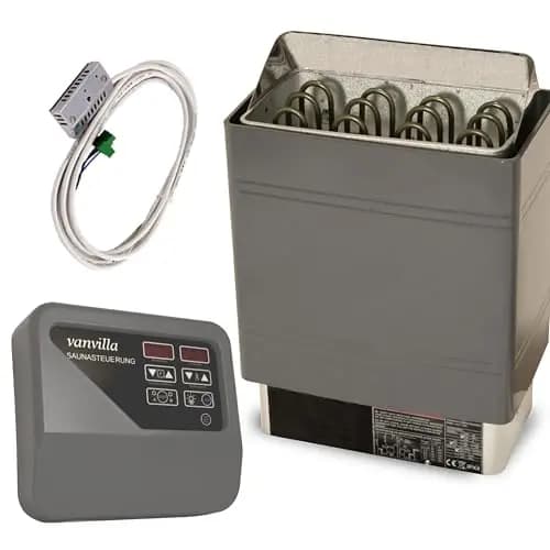 vanvilla Saunaofen 9kw mit externer Steuerung 380V Saunas Sauna Ofen Heizung Finnische Sauna Fasssauna Gartensauna für Aufguss