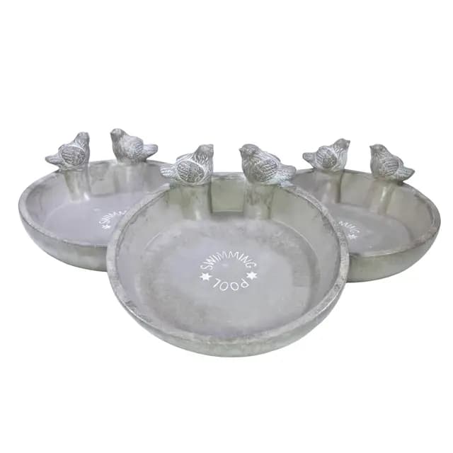 mgc24 Vogeltränke „Swimming Pool“ Ø 25 x 4,5 cm – dekorative Vogelbad‑Schale für Garten & Balkon – robust, wetterfest & detailreich – ideal für Wildvögel