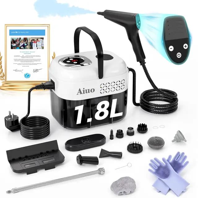 Neu Doppelsteuerung Dampfreiniger Handgerät 1,8L, US-HSD-Technologie – 99,99% Sterilisationsrate, Graphen-Heiztechnologie – Heizt Sich in 8S, Steam Cleaner ist 4m, Somit für Alle Anwendungsbereiche