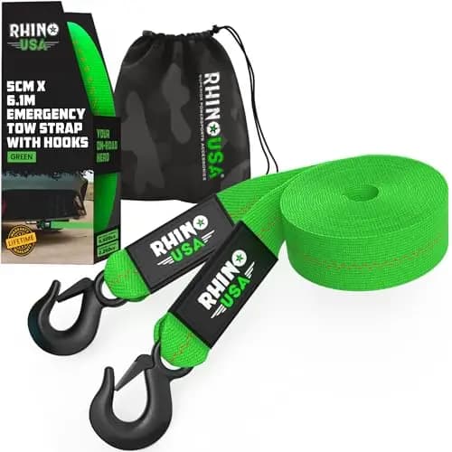 Rhino USA SNAP Abschleppseil mit Stahlhaken 5 cm × 6,1 m