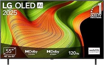 LG OLED55B59LA TV 55 Zoll (139 cm) 4K OLED AI TV (α8 Gen2 4K AI Prozessor, webOS 25, 120Hz) [Modelljahr 2025]