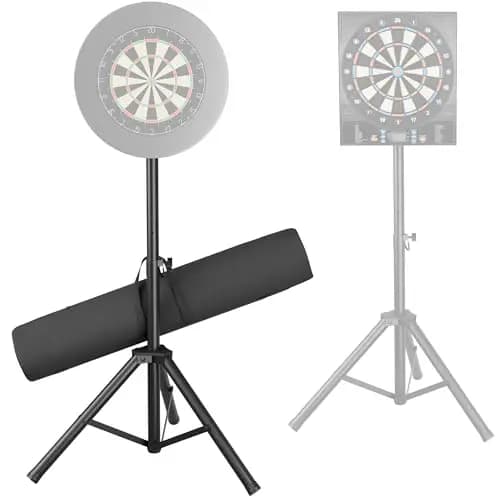 Heavy Duty Dartständer für Dartscheibe mit Tragetasche – Faltbar Dartscheibe Ständer Höhenverstellbar – Tragbar Ständer für Klassische & Elektronische Dartboards – Extra Stabil