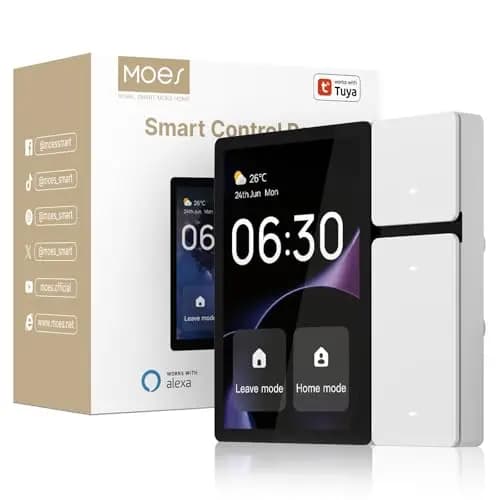 MOES 3.5'' Smart Home Display, Control Panel Integrierter BLE & Mesh Hub,Smart Schalter, IR-Fernbedienung fürTuya Geräte, Türklingeln, Lichtschalter,Thermostate, Kompatibel mit Alexa & Google Home