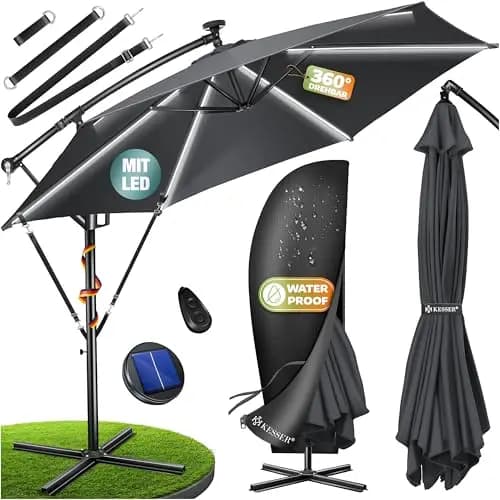 KESSER Solar LED Sonnenschirm – Bild 1