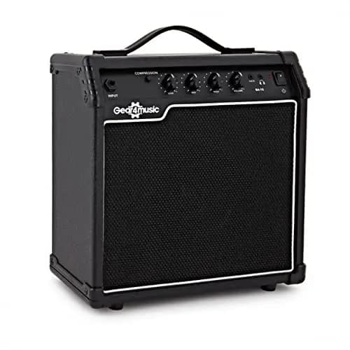 Gear4music 15W E-Bass Gitarrenverstärker Combo Übungsampel Ideal für Einsteiger