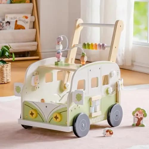ROBOTIME WRP54 Lauflernwagen Holz Dschungeltiere