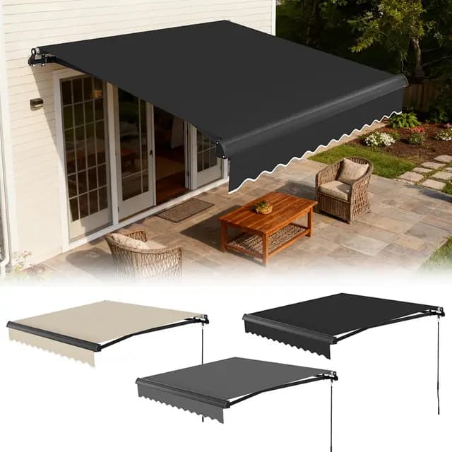 Elektrische Markise 300x200 cm, Gelenkarmmarkise mit Fernbedienung für Balkon und Terrasse, wetterfester Sonnenschutz mit 0-45° Neigung, inkl. Montagematerial Anthrazit
