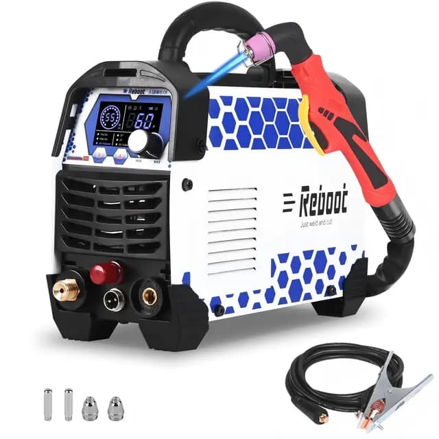Plasmaschneider 60A Non-Touch Pilot Arc Plasmaschneidmaschine, 240 V Clear Cut 10 mm Digitalanzeige, Upgrade RBC6000L PRO