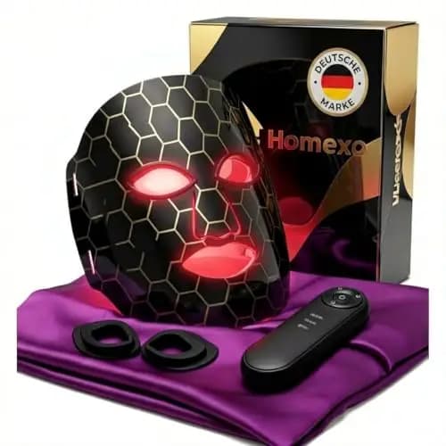 Homexo LED Gesichtsmaske Lichttherapie Rotlicht/NIR/Blaulicht
