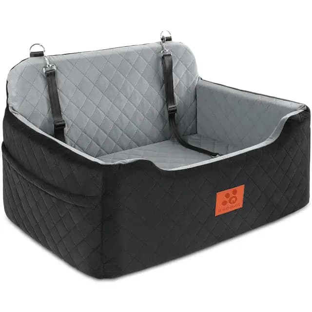 GL GLENSLAVE Hunde Autositze für mittlere/große, Hundesitz für Hunde unter 22Kgs oder 2 kleine, Abnehmbarer und waschbarer Autositz für Haustiere, Große Hundeautositz(Schwarz/Grau)
