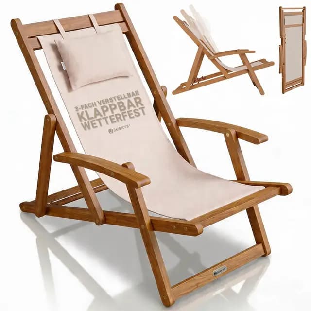 Juskys Tavira Sonnenliege Creme – Bild 1