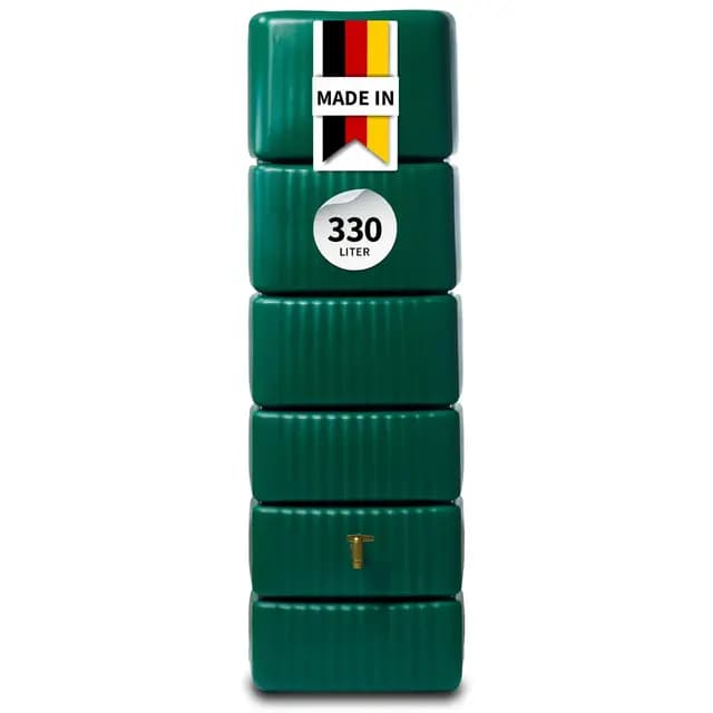 4rain Slim Wandtank Regentonne 330 Liter dunkelgrün – Bild 1