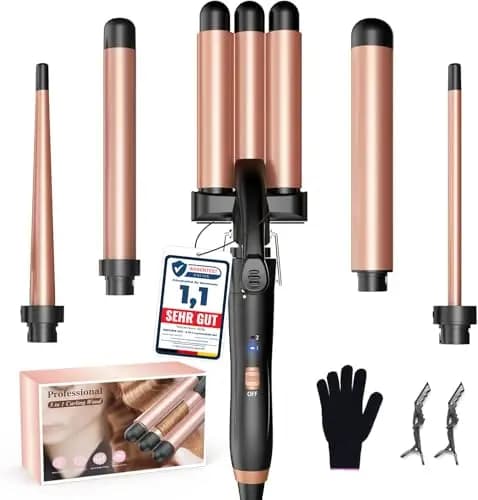 BESTOPE MIX Lockenstab-Set 5-in-1 mit Wechselaufsätzen – Bild 1