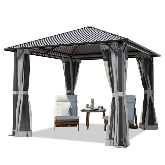 TOOLPORT 3x3m Gartenpavillon mit Stahldach