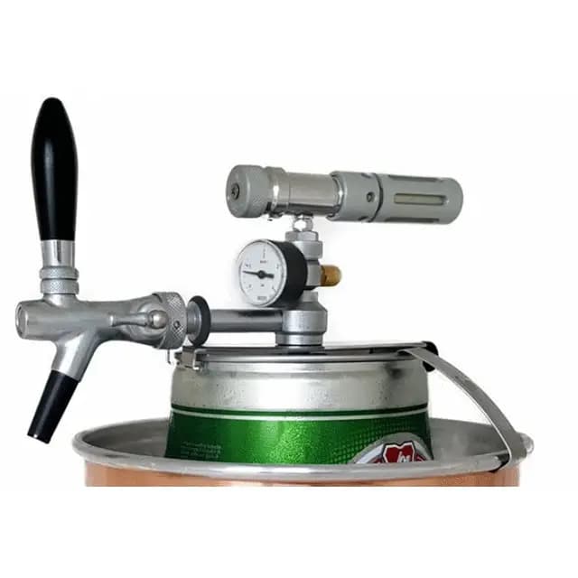 Zapfanlage "Io-Spillo" mit Manometer und Kompensator-Zapfhahn für handelsübliche 5 Liter Partyfässer, Kohlensäure-Zapfanlage für Hobbybrauer, Home Brewers