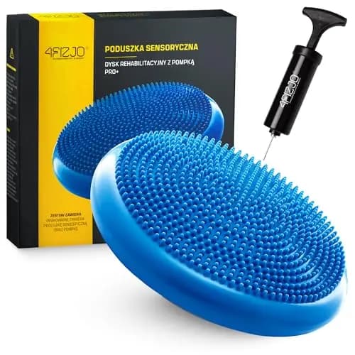 4FIZJO Balancekissen, Ballsitzkissen mit Pumpe, 33cm Durchmesser, PRO+, Orthopädisches Sitzballkissen, Luftkissen, Sitzkissen, Bürostuhl, Balance Kissen für Core, Yoga, Koordination