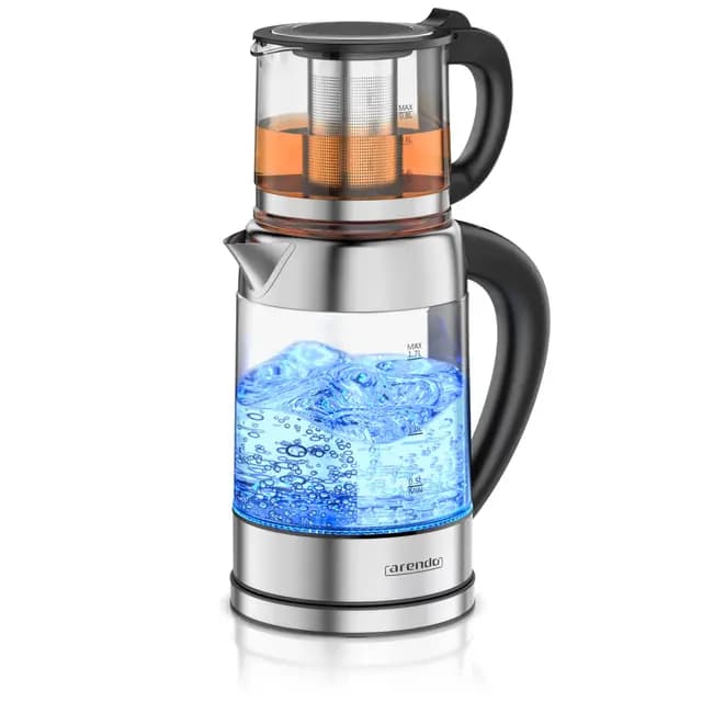 Arendo Bloom Duo Glas-Wasserkocher & Teekocher-Set 1,8 L – Bild 1