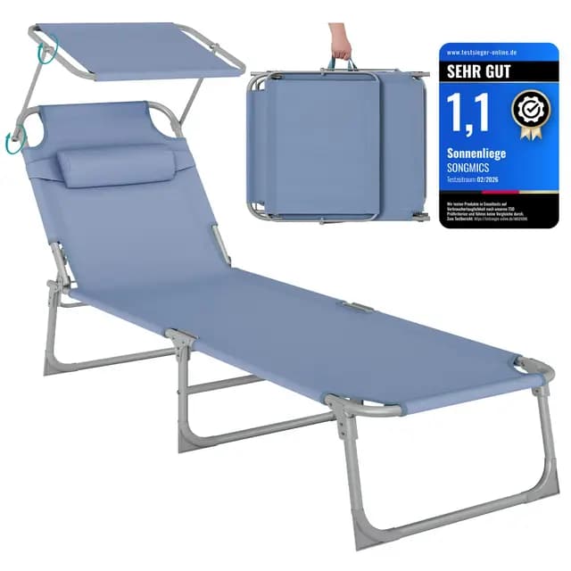 SONGMICS GCB192Q01 Sonnenliege klappbar blau