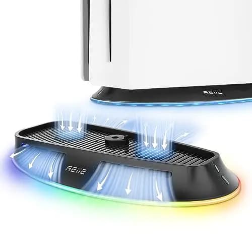 Kühlständer mit zwei Ventilatoren, Kühlstation mit integriertem RGB-Licht, für Host-Akku, kompatibel mit PS5 Slim und PS5 Pro (alle Versionen)