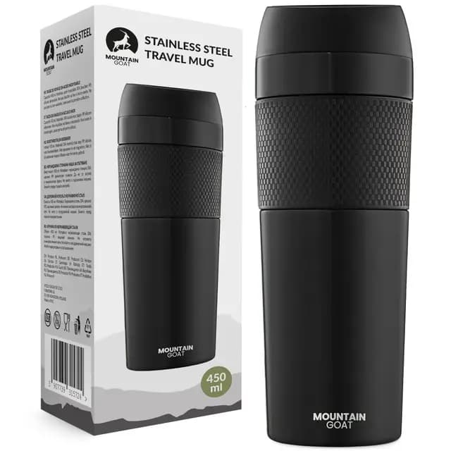 Mountain Goat Thermobecher 450ml Schwarz – Bild 1