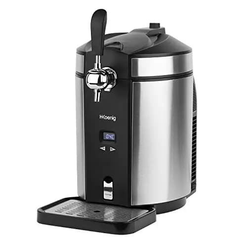 H.Koenig Bierzapfanlage BW1880 - kompatibel mit Allen 5L Universal-Edelstahl-Druckfässern - integrierte Kühlung, Temperatur einstellbar zwischen 2°C und 12°C - 65 W - rutschfeste Füße