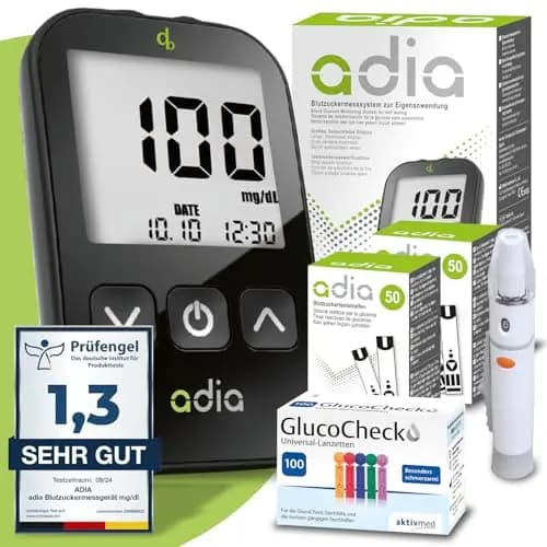 adia mg/dL Blutzuckermessgerät Set