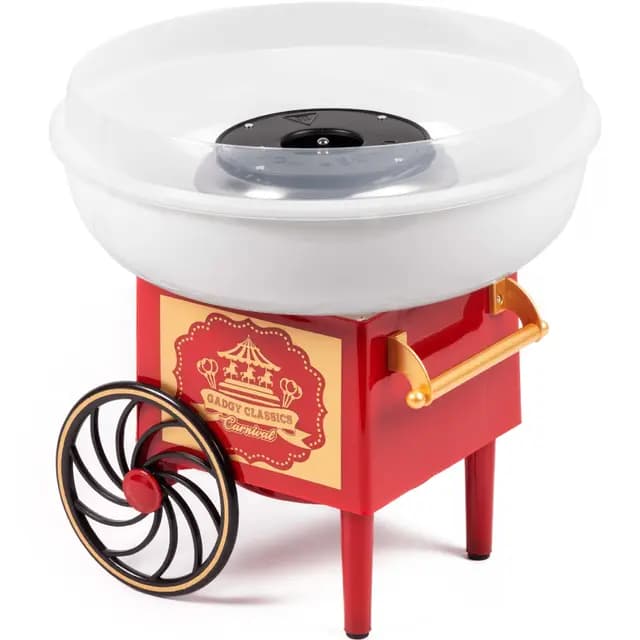 Gadgy Zuckerwattemaschine für Zuhause, Cotton Candy Machine für Zucker oder Bonbons Zuckerwattegerät für Geburtstag, Zuckerwattenmaschine Kunststoff, Rot und Weiß