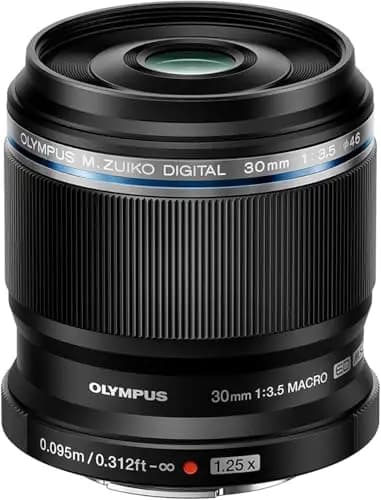 Olympus M. Zuiko Digital ED 30mm F3.5 Macro-Objektiv, geeignet für alle MFT-Kameras (Olympus OM-D & PEN Modelle, Panasonic G-Serie), schwarz