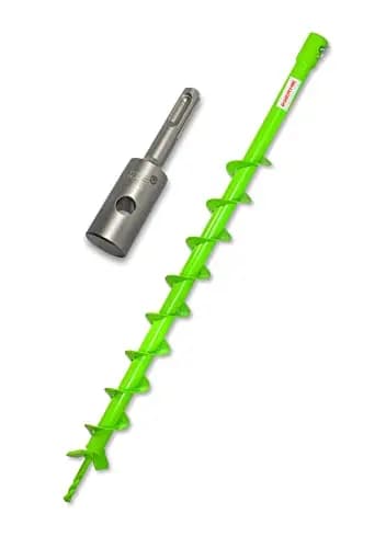 WERHE Erdbohrer für bohrmaschine mit SDS Plus adapter ⌀60 mm, 80cm länge – Brunnenbohrer, Baumpflanzung, erdlochbohrer, Pfahlbohrer, Durchlässenbohrer – Präzise Bohrspitze und Hartmetallklingen