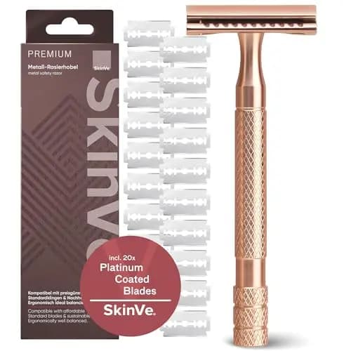 SkinVe Rasierhobel Rosegold Damen inkl. 20 Klingen