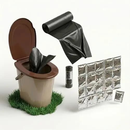 Plastard Campingtoilette Komplett-Set 24 Liter - Inkl. 20 Toilettenbeutel & 25 Gel-Packs - 120kg Tragkraft