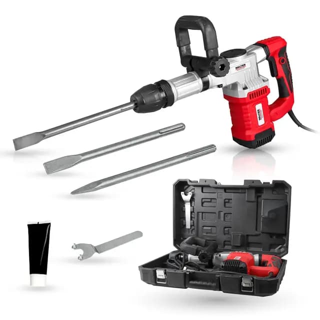WALTER SDS Max - Stemm- und Abbruchhammer 1300 W, Meißeln, leistungsstark, 3800 Schläge pro Minute, 230 V / 50 Hz, ideal für anspruchsvolle Aufgaben in schwer zugänglichen Bereichen, Stemmen