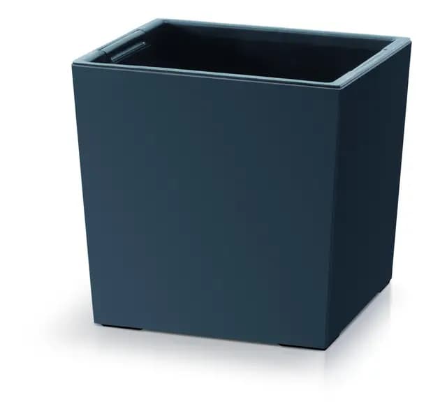 Blumentopf 29x29x29 cm | Blumenkübel in modernem Design mit Innenbehälter zum Erdensparen | Übertopf aus Kunststoff für stilvolle Pflanzenarrangements | Anthrazit