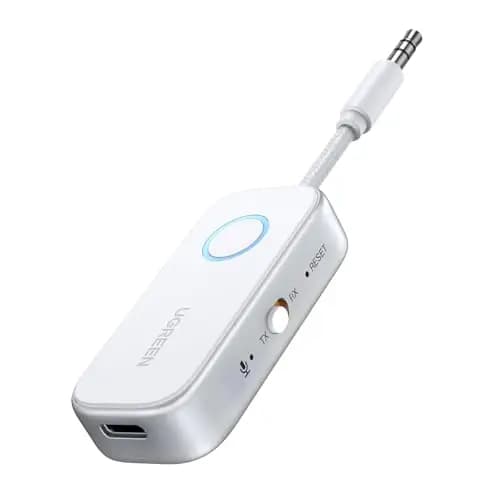 UGREEN Bluetooth 6.0 Sender Klinke 2 in 1 Transmitter Empfänger für Zwei Airpods Bluetooth Adapter Kompatibel mit Flugzeug, TV, Stereoanlage Audio Splitter für Kopfhörer