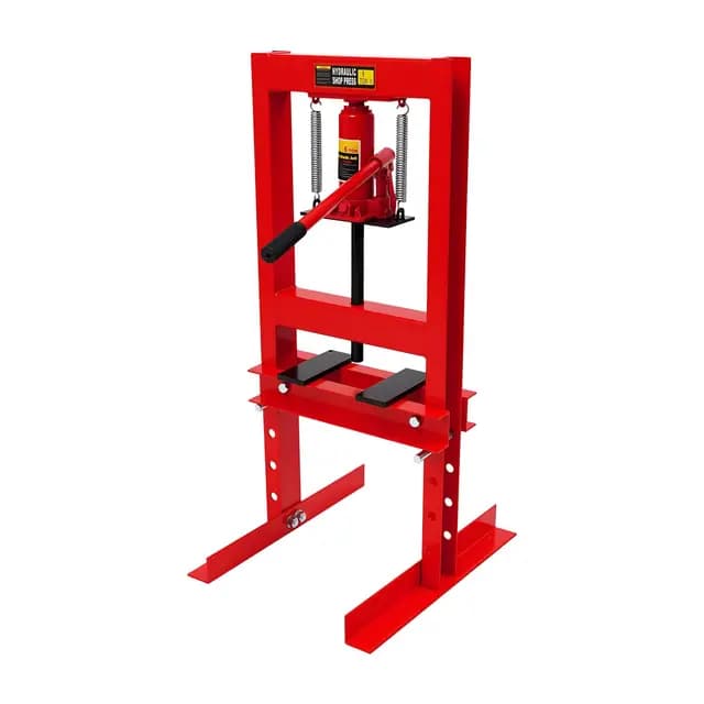 6 Tonne Hydraulische Werkstattpresse 125mm Hydraulikpresse aus Stahl H-förmige Rahmenpresse 4 Höhenstufen Manuelle Werkstattpresse für Garage Autowerkstätten & Metallbearbeitung