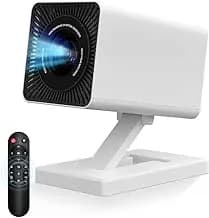 Mini Beamer mit WLAN 6 und Bluetooth, 4K- und 1080p-Unterstützung, Mini Projektor mit automatischer Trapezkorrektur, Tragbarer Filmprojektor für Laptop und Smartphone