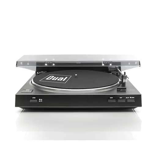 Dual DT 210-1 USB-Plattenspieler, 2 Geschwindigkeiten, Magnet-Tonabnehmer-System, Riemenantrieb, USB-Anschluss für Digitalisierung, Schwarz