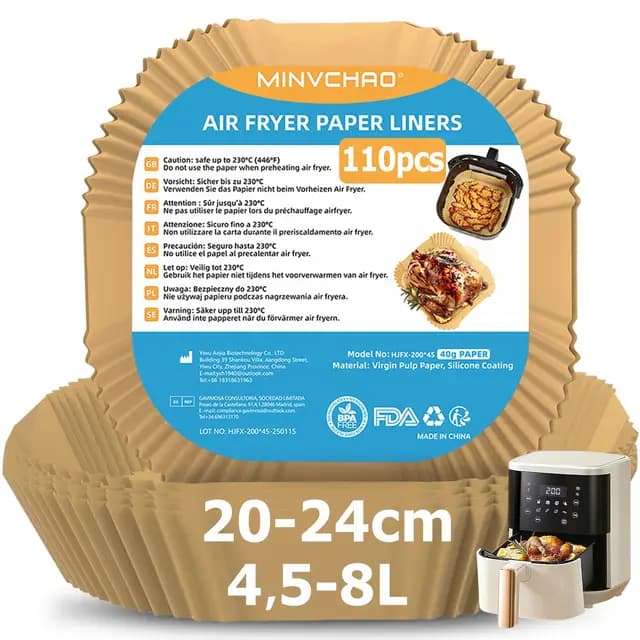 Minvchao Backpapier für Heißluftfritteuse