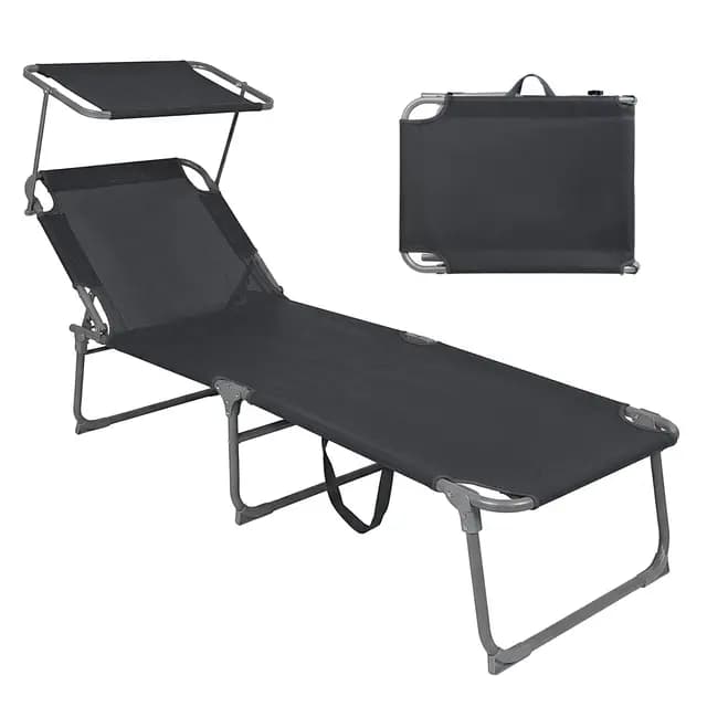 Montafox Sonnenliege klappbar 195×59 cm Grau