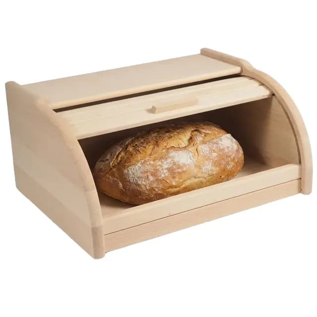 Ottido Brotkasten Buchenholz mit Rolltop 38x28,5x18 cm