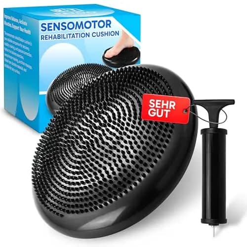 Retoo Ballsitzkissen mit Pumpe, 34cm Durchmesser, Balancekissen, Orthopädisches Sitzballkissen, Luftkissen, Pad, Sitzkissen, Bürostuhl, Balance Kissen für Core, Yoga