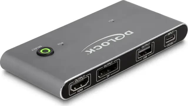 DeLOCK 2-Port USB-C KVM-Switch anthrazit – Bild 1