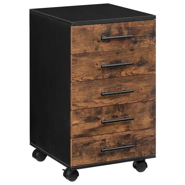 HOOBRO Holz Aktenschrank mit Rollen