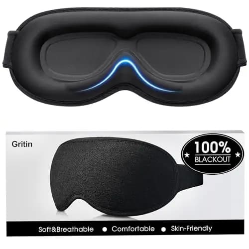 Gritin 3D Schlafmaske für Seitenschläfer mit Ohrstöpseln