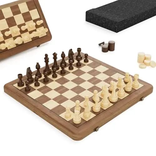 Puecrof Holz Magnetschachspiel