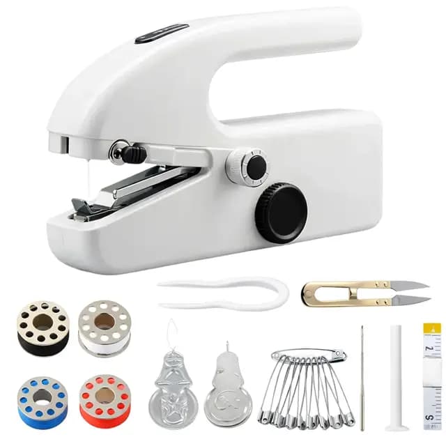 Mini Ideal für Anfänger & Schnelle Reparaturen an Kleidung und Stoffen Handnähmaschine Elektrisch,Nähmaschine mit Nähzubehör