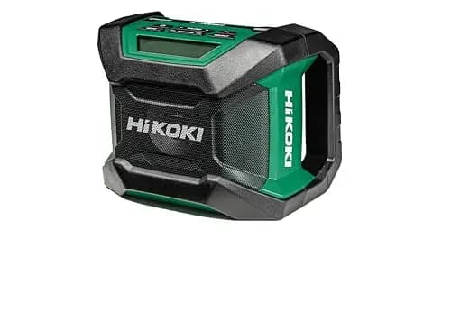 HiKOKI Akku-Baustellenradio UR18DA (Schnurloses Radio, Radiofrequenz: FM/DAB, kann mit Netzadapter oder mit Akku betrieben Werden)