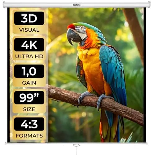 tectake 178x178 cm Heimkino-Leinwand