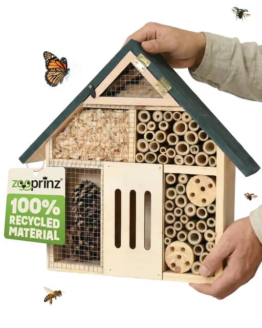 zooprinz Insektenhotel XXL Holz mit Bambus-Röhrchen